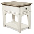 Bowery Hill 1 Drawer Coastal Wood End Table with Bottom Shelf in White