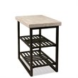 Bowery Hill End Table Coffee Accent Table Rectangle in Stone - Stone