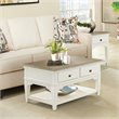 Bowery Hill Hardwood Solid Natural Coffee Table Rectangular Fixed Shelf 36