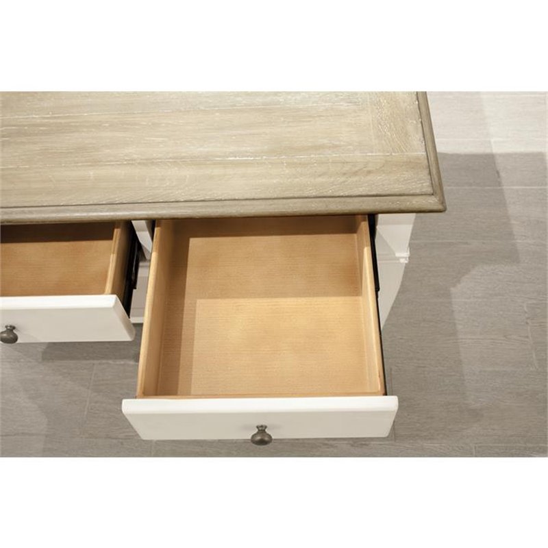 Bowery Hill Hardwood Solid Natural Coffee Table Rectangular Fixed Shelf 36