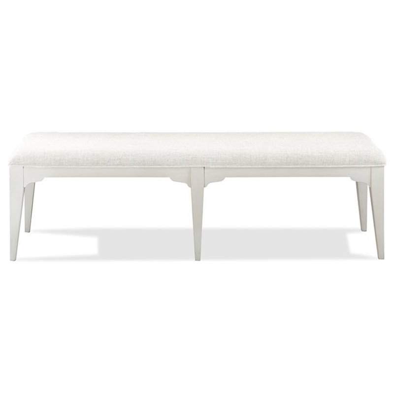 Bowery Hill Hardwood Solid Paperwhite Upholstered Dining Bench Rectangular 64
