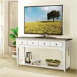 Bowery Hill Hardwood Solid Natural and Paperwhite Console Table Rectangular 58