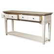 Bowery Hill Hardwood Solid Natural and Paperwhite Console Table Rectangular 58