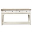 Bowery Hill Hardwood Solid Natural and Paperwhite Console Table Rectangular 58
