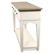 Bowery Hill Hardwood Solid Natural and Paperwhite Console Table Rectangular 58