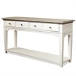 Bowery Hill Hardwood Solid Natural and Paperwhite Console Table Rectangular 58