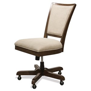 Bowery Hill Contemporary Upholstered Desk Chair in Plymouth Brown Oak