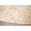 Bowery Hill Contemporary Round Stone Top Coffee Table in Alabaster Travertine