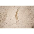 Bowery Hill Contemporary Round Stone Top Coffee Table in Alabaster Travertine