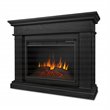 Bowery Hill Wood Black Electric Fireplace Rectangular Supplemental Heat 43.25