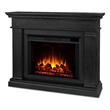 Bowery Hill Wood Black Electric Fireplace Rectangular Supplemental Heat 43.25