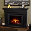 Bowery Hill Wood Black Electric Fireplace Rectangular Supplemental Heat 43.25