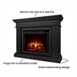 Bowery Hill Wood Black Electric Fireplace Rectangular Supplemental Heat 43.25