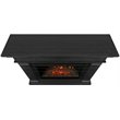 Bowery Hill Wood Black Electric Fireplace Rectangular Supplemental Heat 43.25