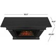 Bowery Hill Wood Black Electric Fireplace Rectangular Supplemental Heat 43.25