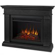 Bowery Hill Wood Black Electric Fireplace Rectangular Supplemental Heat 43.25