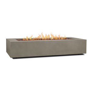 Bowery Hill Traditional 70&quot LP Fire Table with Gas Conversion Kit in Mist Gray