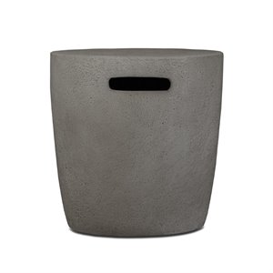 Bowery Hill Fiber-Cast Concrete Glacier Gray Propane Tank Cover Round 19.5&quot Unassembled