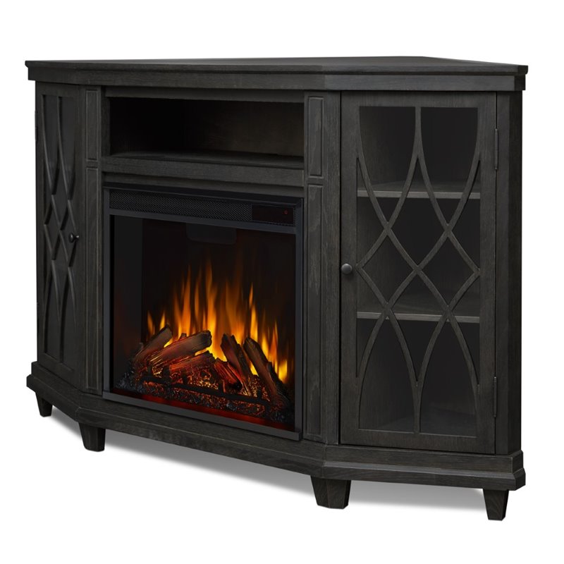 Bowery Hill Modern Wood Corner Fireplace TV Stand for TVs up to 56