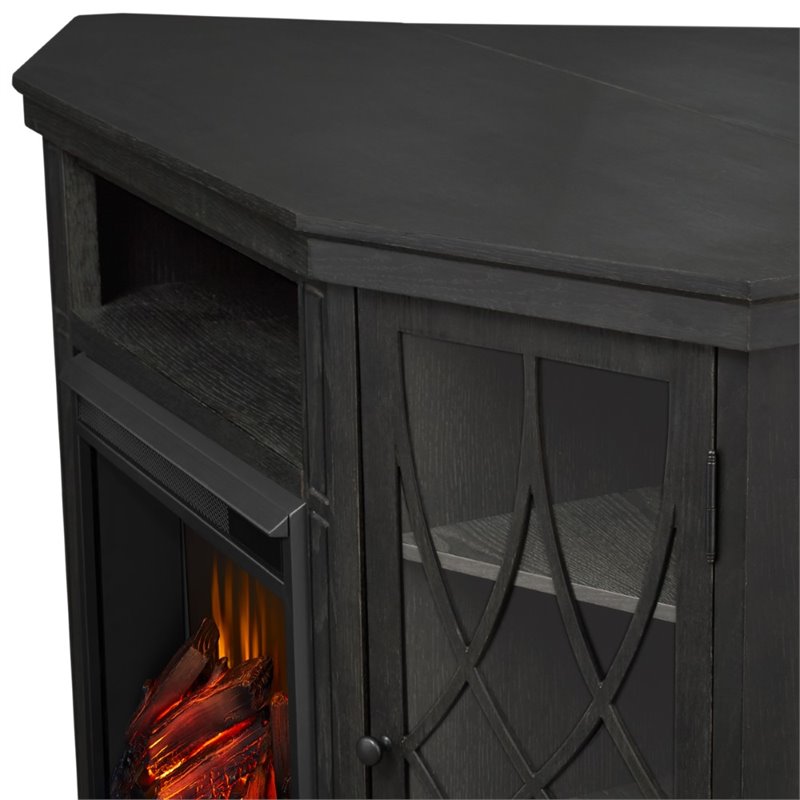 Bowery Hill Modern Wood Corner Fireplace TV Stand for TVs up to 56
