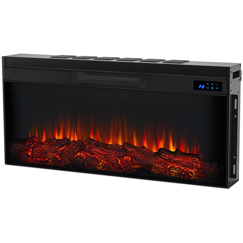 Bowery Hill Contemporary Electric Fireplace Entertainment Center in White