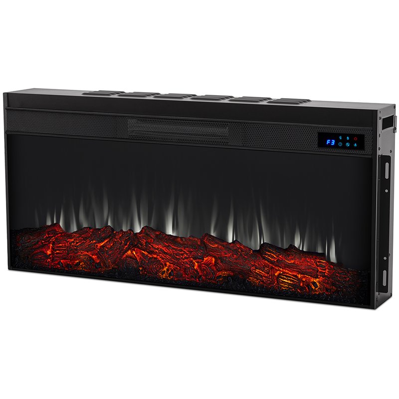 Bowery Hill Contemporary Electric Fireplace Entertainment Center in White