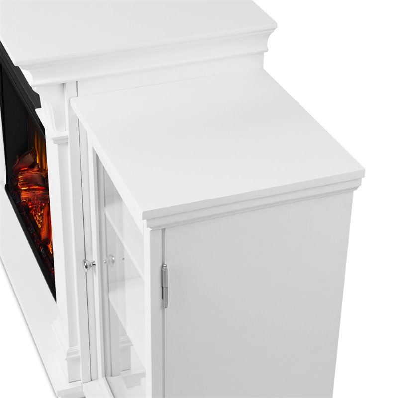 Bowery Hill Traditional Wood Fireplace TV Stand for TVs up to 67