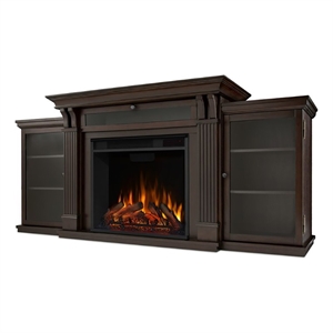 Bowery Hill Transitional Wood Fireplace TV Stand for TVs up to 67&quot in Walnut