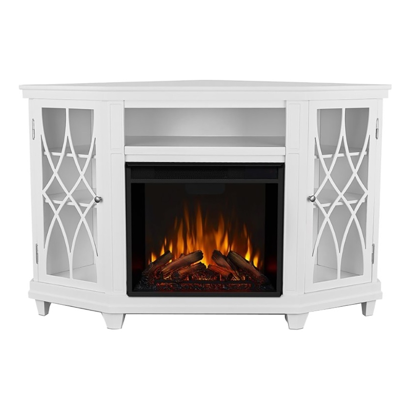 Bowery Hill Modern Wood Corner Fireplace TV Stand for TVs up to 56