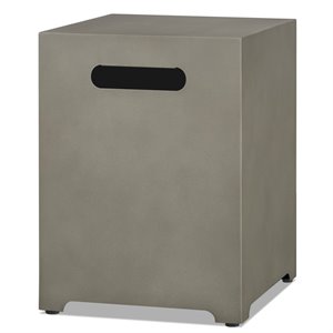 Bowery Hill Modern Steel Propane Tank Cover in Mist Gray