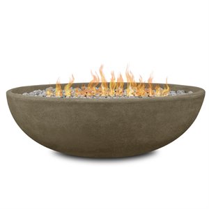 Bowery Hill Contemporary Oval Propane Fire Bowl in Glacier Gray