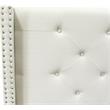 Bowery Hill Fabric Upholstered Wingback Queen Platform Bed - Beige