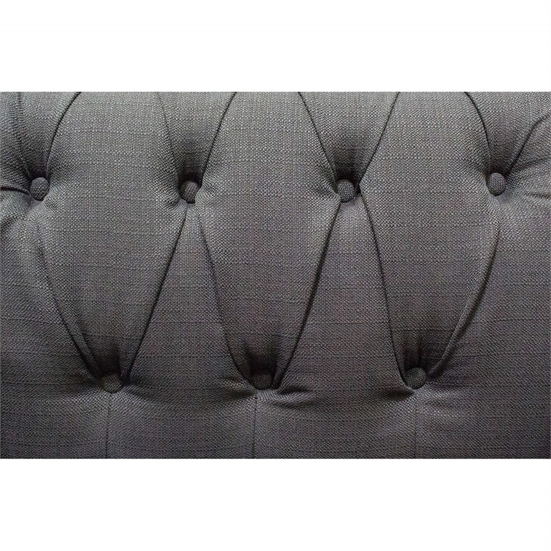 Bowery Hill Transitional Fabric Upholstered Living Arm Chair in Charcoal