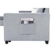 Bowery Hill Light Gray Velvet Reversible Sleeper Sectional with Storage Chaise