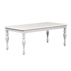 Bowery Hill Wood Oyster White Dining Table Rectangular 78&quot Unassembled