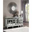 Bowery Hill Contemporary Mirrored Wood Server in Antique Platinum Silver