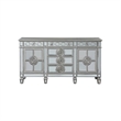 Bowery Hill Contemporary Mirrored Wood Server in Antique Platinum Silver