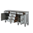 Bowery Hill Contemporary Mirrored Wood Server in Antique Platinum Silver