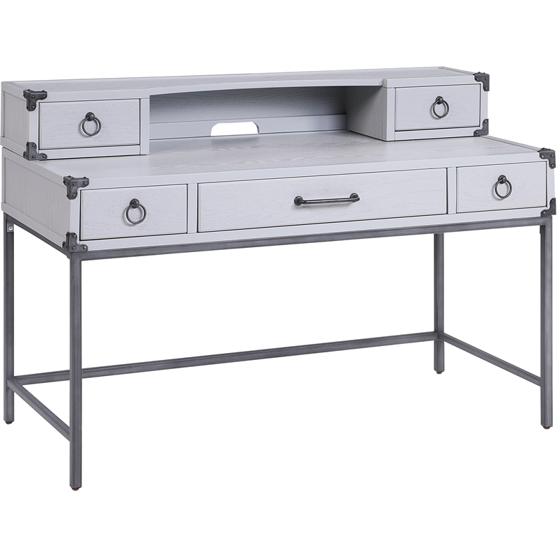 Bowery Hill Transitional Desk Table in Gray