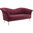 Bowery Hill Contemporary Sofa in Red Velvet