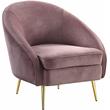 Bowery Hill Contemporary Chair in Pink Velvet