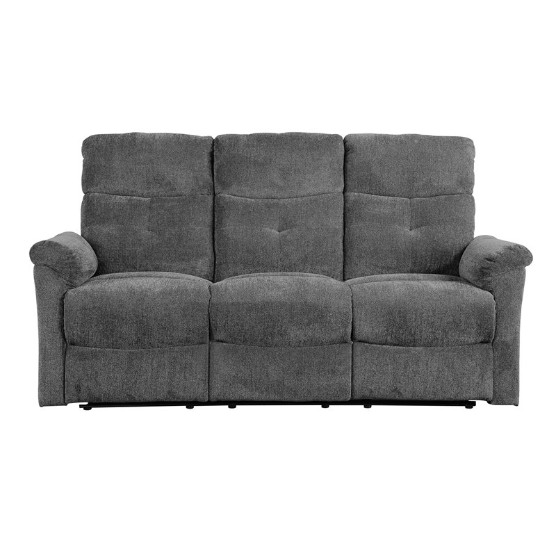 Bowery Hill Contemporary Sofa in Gray Chenille