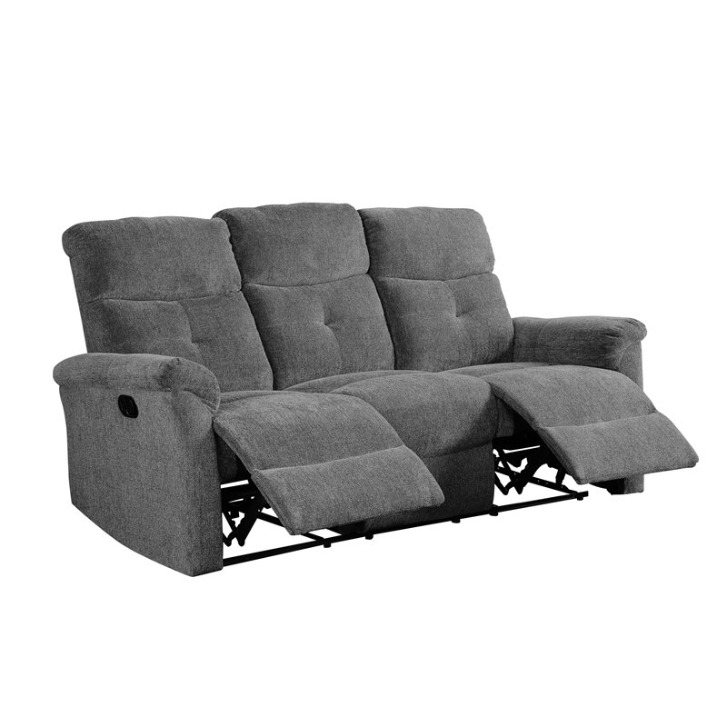 Bowery Hill Contemporary Sofa in Gray Chenille