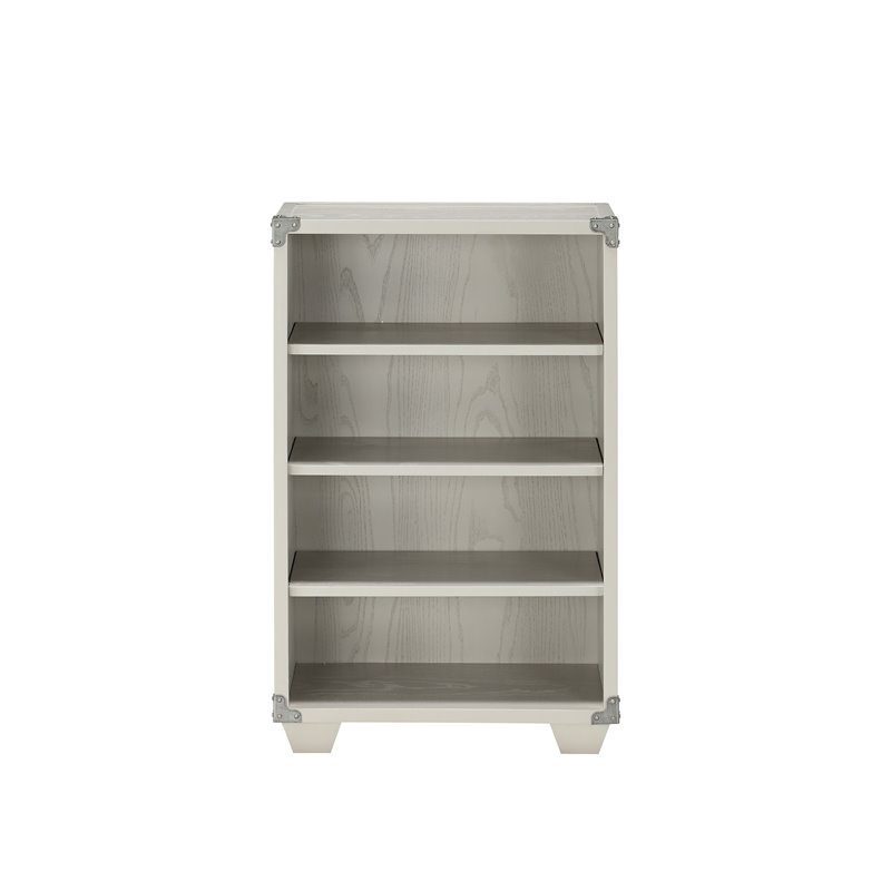 Bowery Hill Transitional Wood Bookcase in Gray