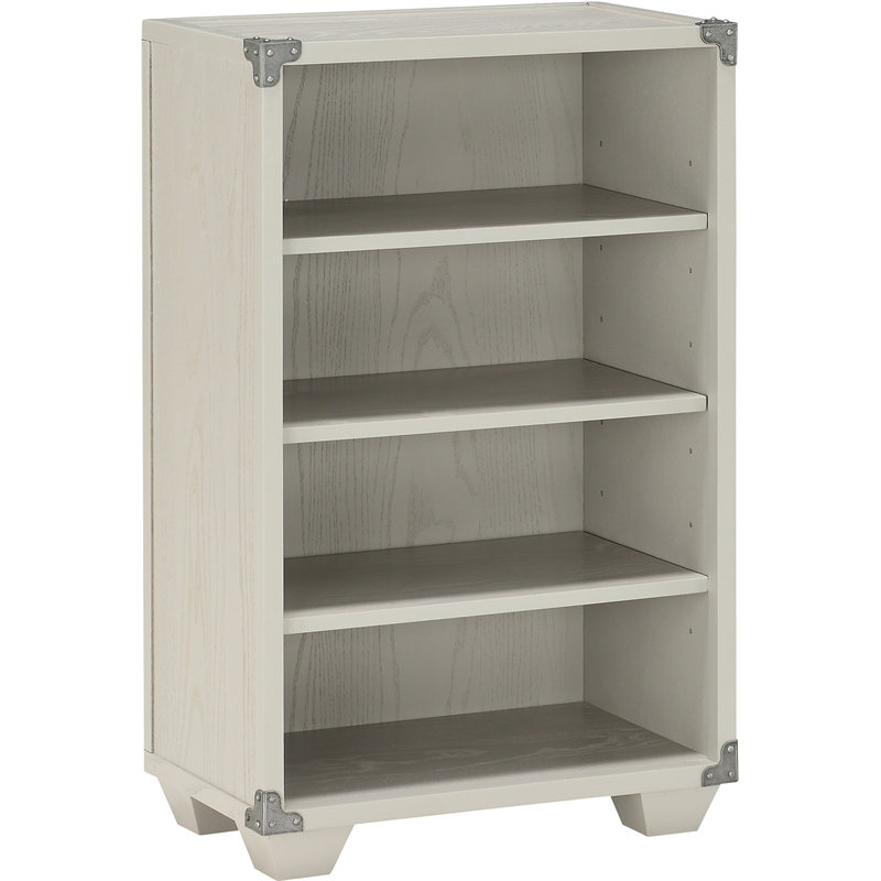 Bowery Hill Transitional Wood Bookcase in Gray