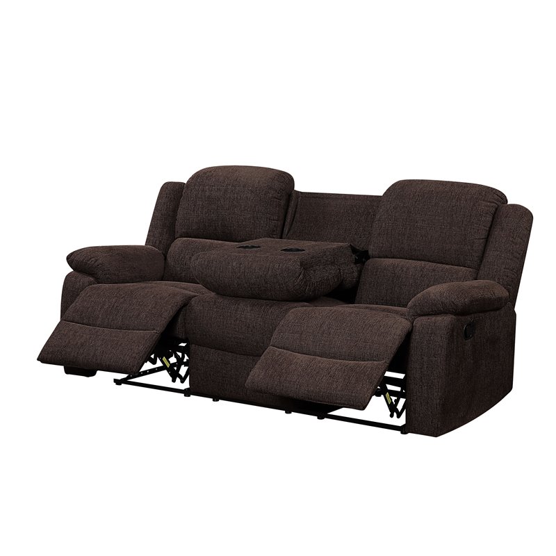 Bowery Hill Contemporary Sofa in Brown Chenille