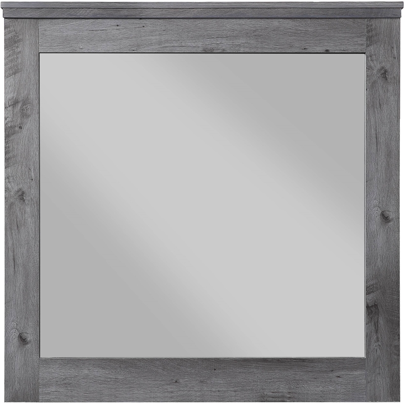 Bowery Hill Farmhouse Mirror in Rustic Gray Oak