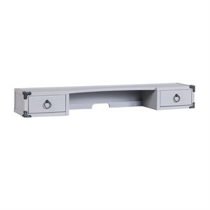 Bowery Hill Transitional Wood Desk Hutch in Gray