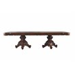 Bowery Hill Double Pedestal Dining Table with Removable Leaf in Honey Oak Wood