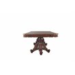 Bowery Hill Double Pedestal Dining Table with Removable Leaf in Honey Oak Wood